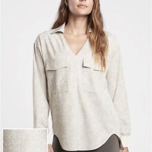 Athleta Taupe V Neck Shirt